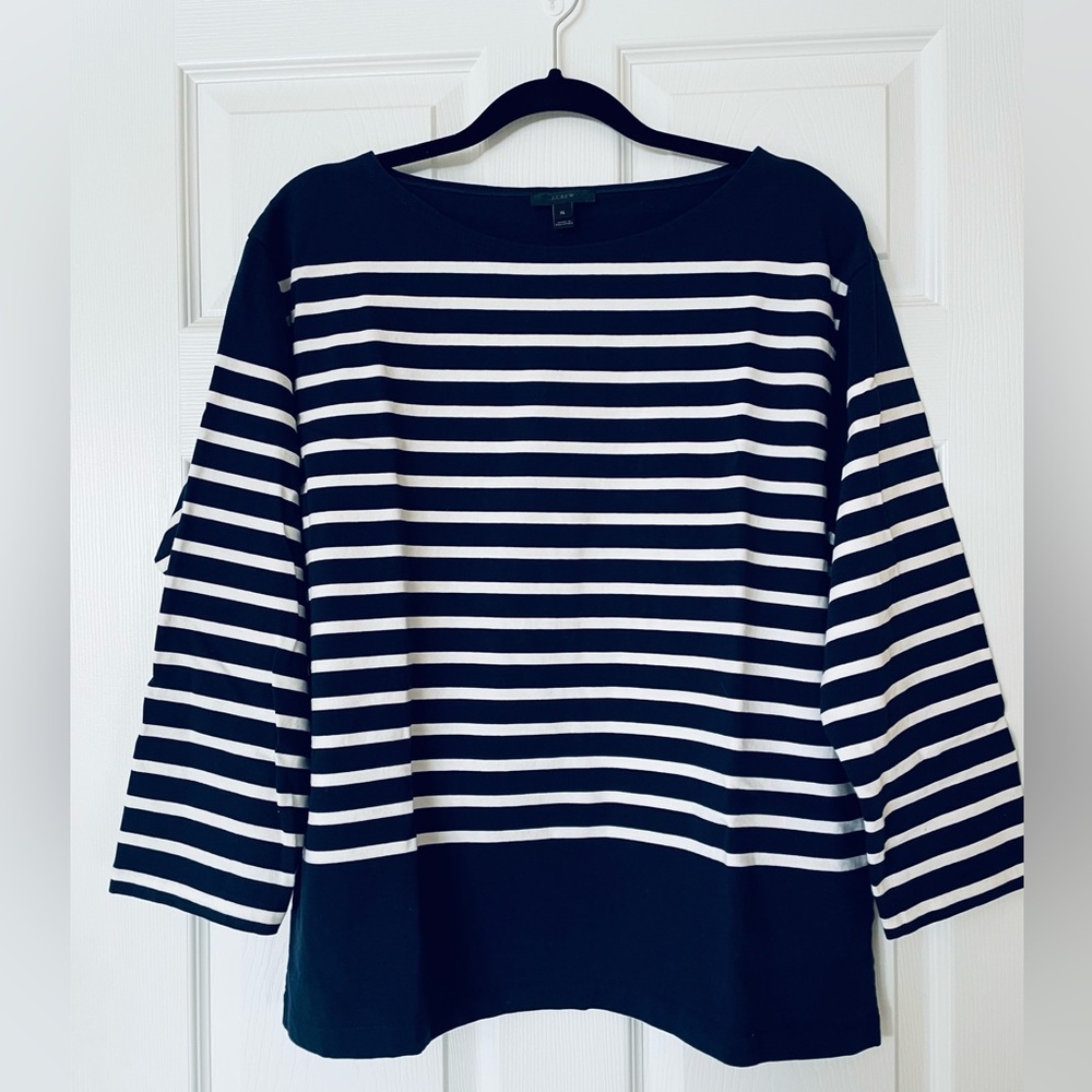 ⚓ J.Crew | Nautical Stripe Long-Sleeve Tee | XL